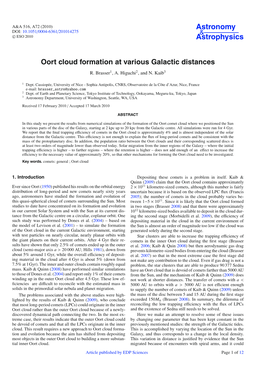 Oort Cloud Formation at Various Galactic Distances