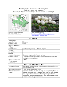 Draft Plant Propagation Protocol