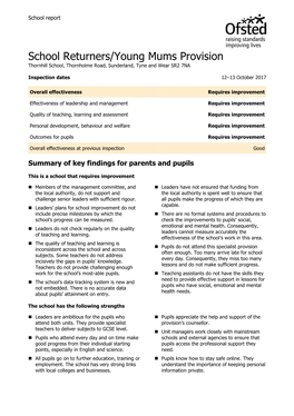 School Returners/Young Mums Provision Thornhill School, Thornholme Road, Sunderland, Tyne and Wear SR2 7NA