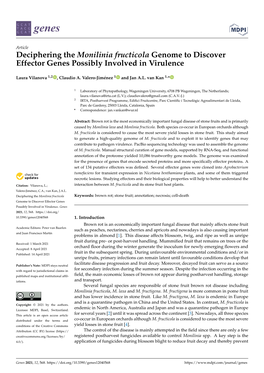 Deciphering the Monilinia Fructicola Genome to Discover Effector Genes Possibly Involved in Virulence