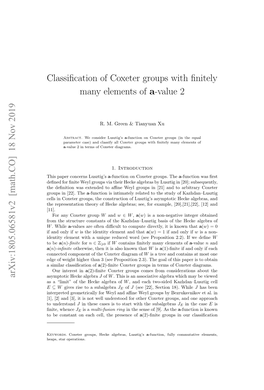 Classification of Coxeter Groups with Finitely Many Elements of A-Value 2