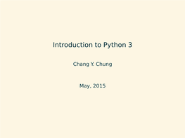 Introduction to Python 3