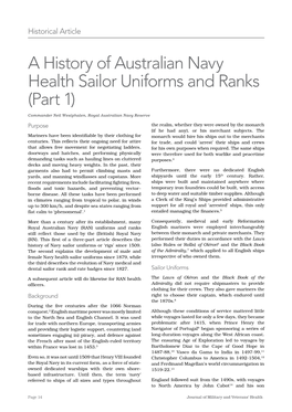A History of Australian Navy Health Sailor Uniforms and Ranks (Part 1)