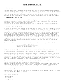 Single Transferable Vote (STV)