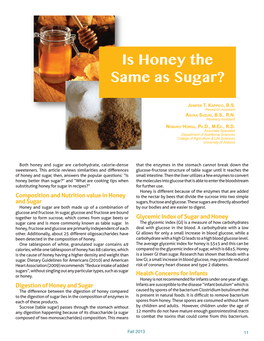 Is Honey the Same As Sugar?