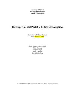 The Experimental Portable EEG/EMG Amplifier