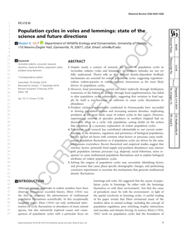 Population Cycles in Voles and Lemmings: State of the 4