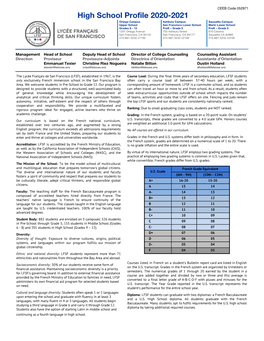 ​High School Profile 2020-2021