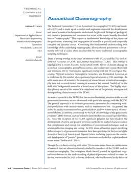 (TC) on Acoustical Oceanography