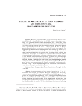 A Apanha De Algas Na Ilha Da Ínsua (Caminha) Nos Séculos Xvii-Xix