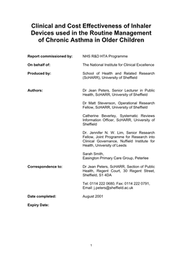 HTA Report: Asthma (Older Children)