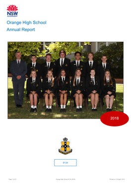 2018 Orange High School Annual Report