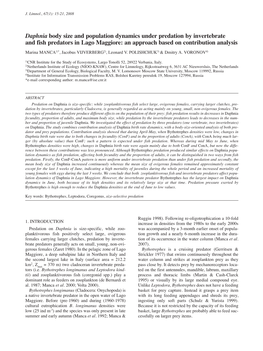 Daphnia Body Size and Population Dynamics Under