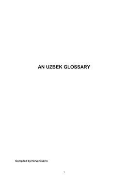 An Uzbek Glossary