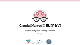 Cranial Nerves II, III, IV & VI