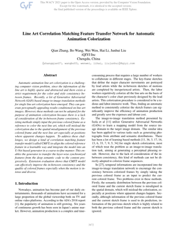 Line Art Correlation Matching Feature Transfer Network for Automatic Animation Colorization