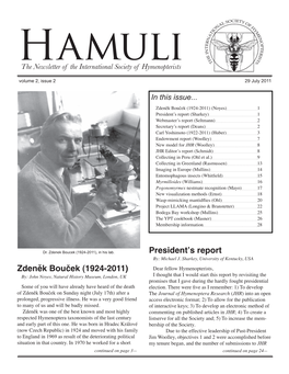 Hamuli the Newsletter of the International Society of Hymenopterists