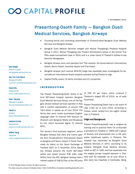 Capital Profile Prasarttong-Osoth Family