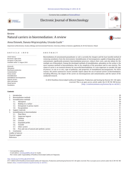 Natural Carriers in Bioremediation: a Review