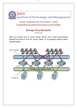 Institute of Technology and Management Storage Area Networks