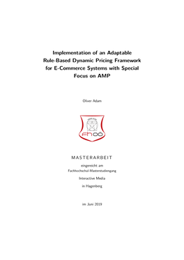 Implementation of an Adaptable Rule-Based Dynamic Pricing Framework for E-Commerce Systems with Special Focus on AMP