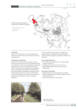 Area 113, Tring Reservoirs