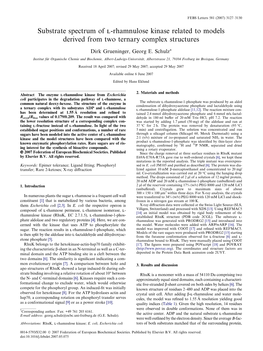 Substrate Spectrum of L‐Rhamnulose Kinase Related to Models Derived