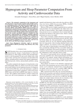 Hypnogram and Sleep Parameter Computation from Activity and Cardiovascular Data Alexandre Domingues∗, Teresa Paiva, and J