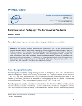 Communication Pedagogy: the Coronavirus Pandemic