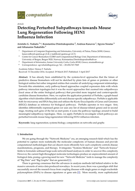 Detecting Perturbed Subpathways Towards Mouse Lung Regeneration Following H1N1 Inﬂuenza Infection