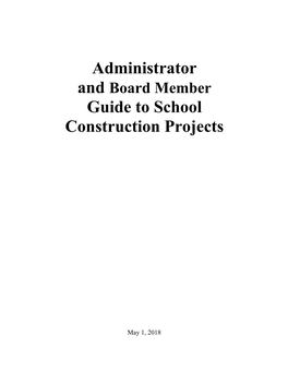 Administrator Guide to School Construction Projects