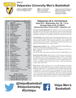 @Valpobasketball Valpo Men's Basketball #Valpogameday