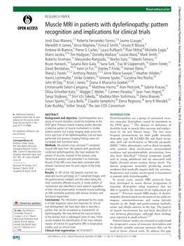 Muscle MRI in Patients with Dysferlinopathy: Pattern Recognition