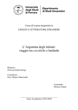 L'argentina Degli Italiani: Viaggio Tra Cocoliche E Lunfardo