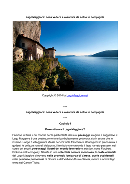 Lago Maggiore: Cosa Vedere E Cosa Fare Da Soli O in Compagnia