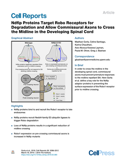 Ndfip Proteins Target Robo Receptors for Degradation and Allow