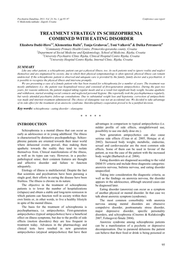 Treatment Strategy in Schizophrenia Combined