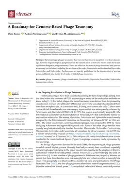 A Roadmap for Genome-Based Phage Taxonomy