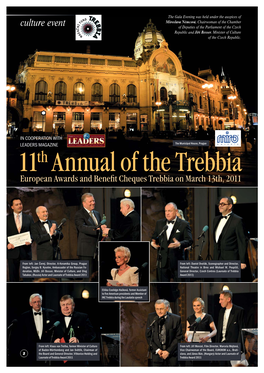 11Th Annual of the Trebbia European Awards and Beneﬁ T Cheques Trebbia on March 13Th, 2011