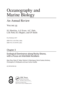 Oceanography and Marine Biology an Annual Review Volume 55