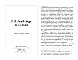 Folk Psychology As a Model