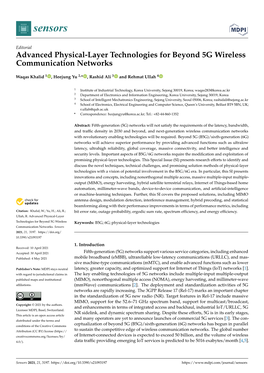 Advanced Physical-Layer Technologies for Beyond 5G Wireless Communication Networks