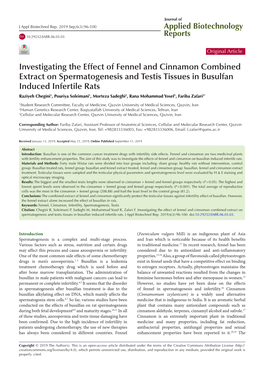 Investigating the Effect of Fennel and Cinnamon Combined Extract On