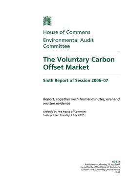 The Voluntary Carbon Offset Market