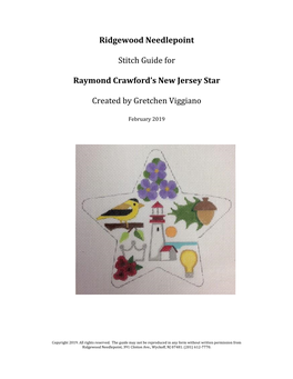 Ridgewood Needlepoint Stitch Guide for Raymond Crawford's New