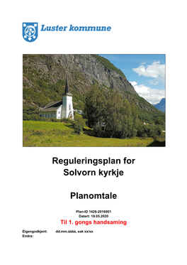 Reguleringsplan for Solvorn Kyrkje Planomtale