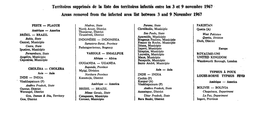 Territoires Snpprimés De La Liste Des Territoires Infectés Entre Les 3 Et 9 Novembre 1967 Areas Removed from the Infected Area List Between 3 and 9 November 1967