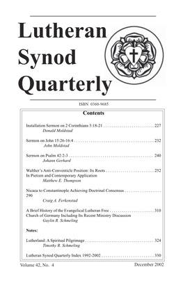 Lutheran Synod Quarterly