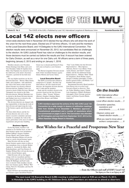 Local 142 Elects New Officers L a Be