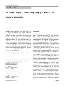 A Content Analysis of Female Body Imagery in Video Games